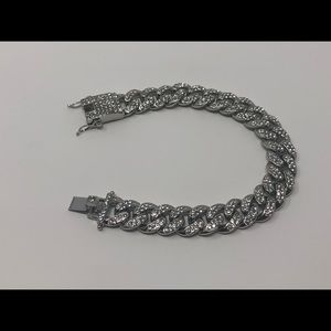 Silver miami cuban link bracelet 8inch 10mm